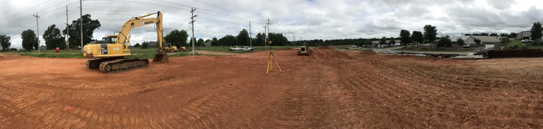 Earthwork for building pads