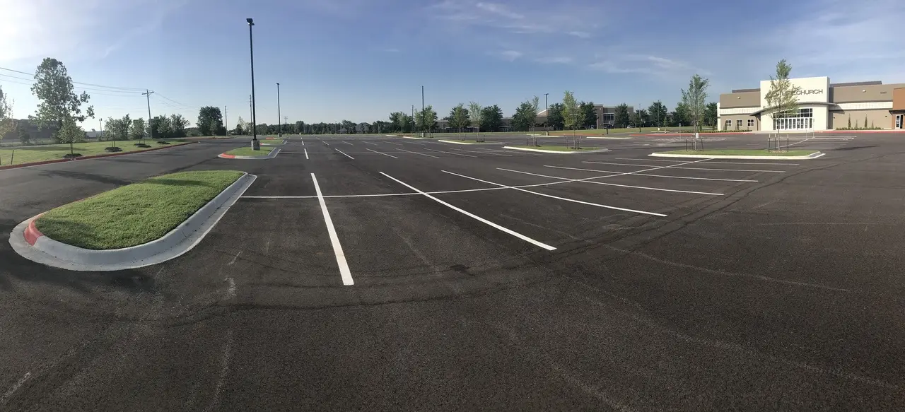 Parking lot paving at Life Church in Rogers, AR